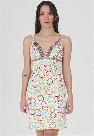 VINTAGE MOSCHINO 2000 OLYMPIC PRINT DRESS