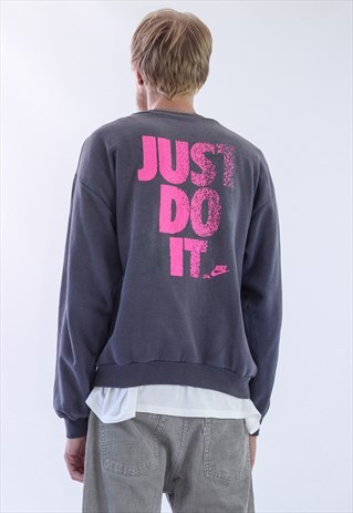 RARE 80S VINTAGE MENS NIKE JUST DO IT LOGO BIG SWEATSHIRT