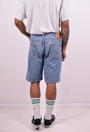 LEVI'S 505 MENS VINTAGE DENIM SHORTS W36 BLUE 90'S