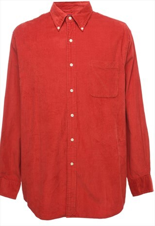 BEYOND RETRO VINTAGE SADDLEBRED RED CLASSIC CORDUROY SHIRT -