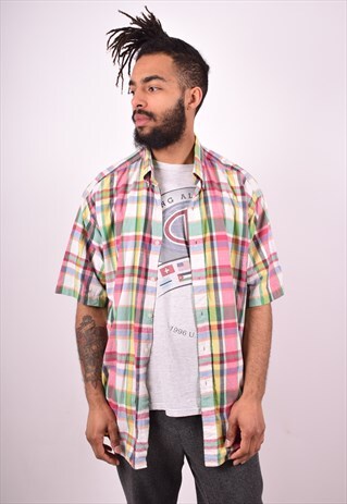 RALPH LAUREN MENS VINTAGE SHIRT XL MULTI CHECK 90S
