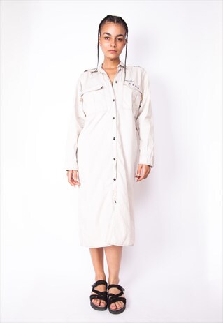 VINTAGE 90S BEIGE LONG DRESS ID:2153