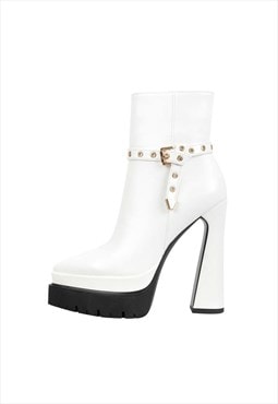 Platform Chunky High Heel Ankle Boots