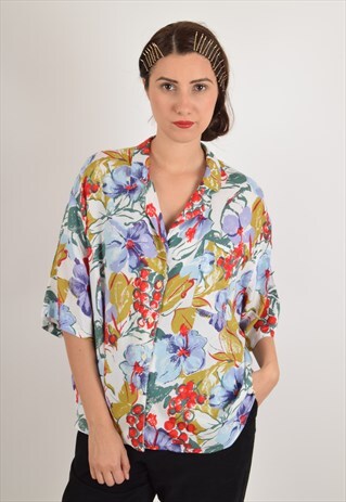 VINTAGE SHIRT FESTIVAL FLORAL PRINT (763)