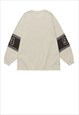 BASKETBALL T-SHIRT AMERICAN LONG TEE PREPPY TOP IN OFF WHITE