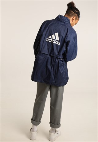 VINTAGE ADIDAS LIGHTWEIGHT FESTIVAL JACKET WITH FOLDAWAY HOO