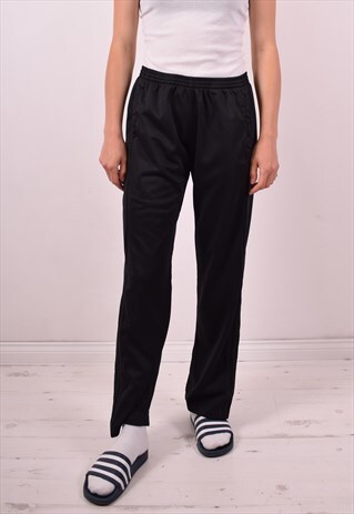 ADIDAS WOMENS VINTAGE TRACKSUIT TROUSERS MEDIUM BLACK 90S