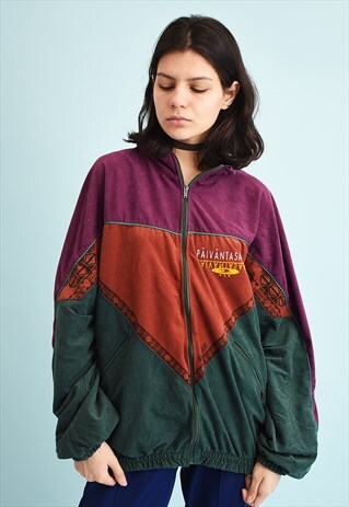 90'S RETRO ATHLEISURE TRACKSUIT VELVETEEN SPORTS JACKET