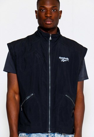 VINTAGE 90S BLACK REEBOK GILET
