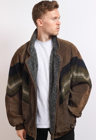 VINTAGE AZTEC FLEECE LINED JACKET