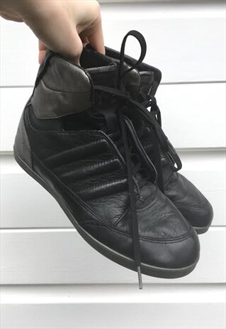 WOMENS ADIDAS YOHJI YAMAMOTO Y3 HI TOP TRAINERS BLACK SILVER
