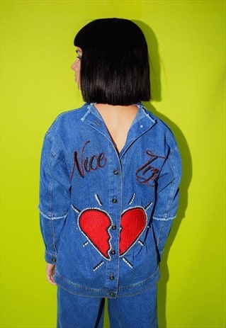 HAND MADE HEART DENIM JACKET