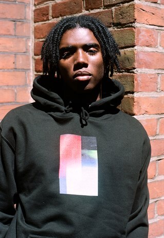 BLACK HOODIE WITH PHOTO LIGHT LEAK 2 PRINT