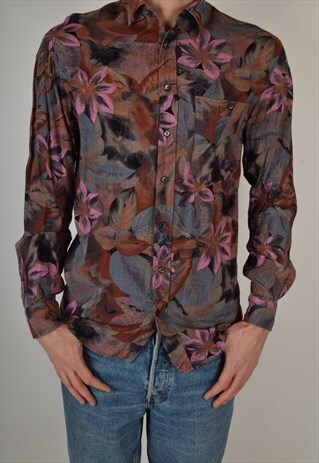 VINTAGE SHIRT FESTIVAL PRINT 90'S FLORAL PRINT (3164)