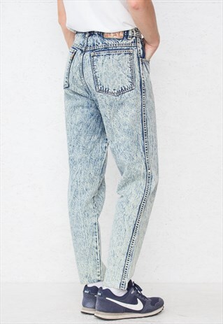 VINTAGE BLUE FRISCO ACID WASH DENIM JEANS