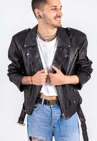 VINTAGE 80S LEATHER JACKET / S6920