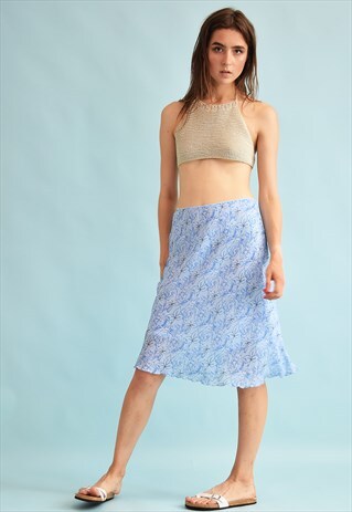 90'S RETRO FLORAL PRINT FESTIVAL MOMS MINI SKIRT