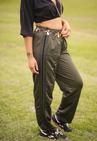 VINTAGE KHAKI GREEN NIKE TRACKSUIT BOTTOMS