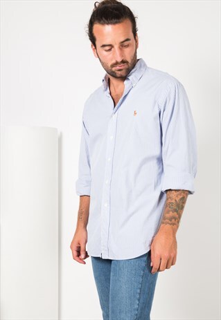 VINTAGE 80'S POLO RALPH LAUREN COTTON SHIRT / S4231