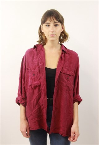 VINTAGE PINK SILK SHIRT