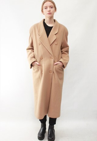 VINTAGE 80' BEAUTIFUL CLASSIC PURE NEW WOOL BEIGE COAT