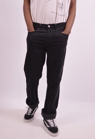 LEVI'S 752 MENS VINTAGE CORDUROY TROUSERS W32 L34 BLACK 90S