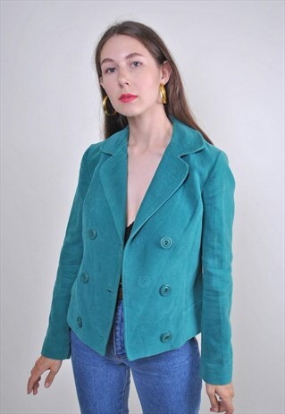 Green bright party blazer, Size M