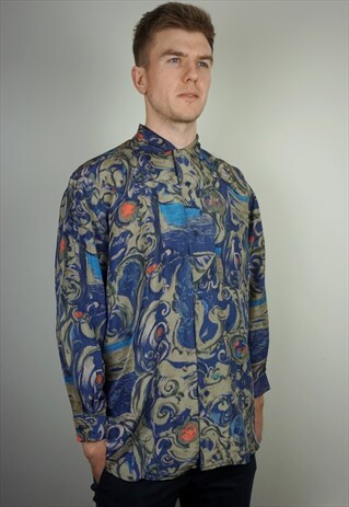 PURE SILK PATTERNED SHIRT