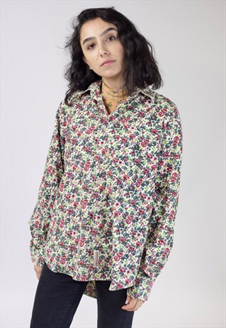 VINTAGE 90'S DETAILED FLORAL PATTERNED SHIRT