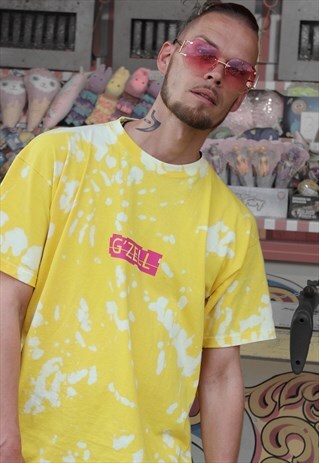 G'ZELL ACID TIE-DYE T-SHIRT - YELLOW