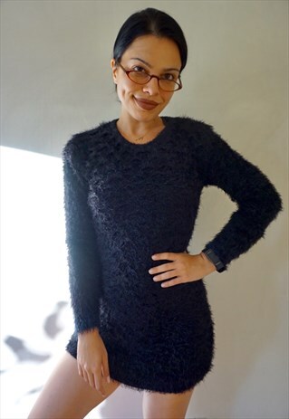 VINTAGE BLACK FLEECE DRESS