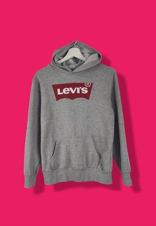 VINTAGE LEVIS SWEATSHIRT HOODIE IN GREY S