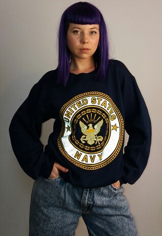 VINTAGE US NAVY OVERSIZED SWEATSHIRT / JUMPER