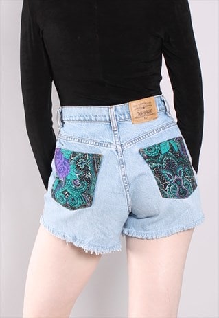 VINTAGE 90S LEVI'S CUT OFF PAISLEY PATTERN SHORTS