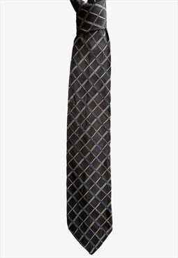 Vintage Y2K Hugo Boss Striped Check Print Tie