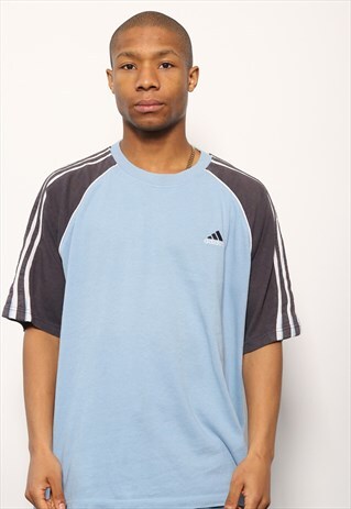 VINTAGE ADIDAS LOGO T-SHIRT BLUE