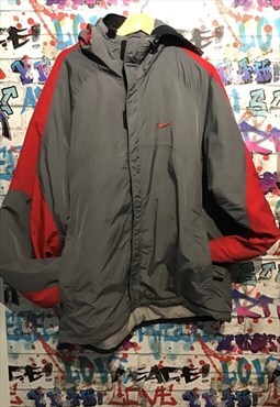 Nike red and grey baggy oversized Jacket 
