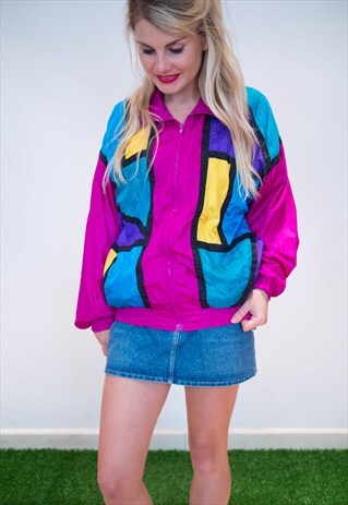 80'S GEOMETRIC SHELLSUIT JACKET