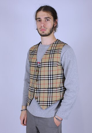 BURBERRY VINTAGE GILET RARE MEN NOVA