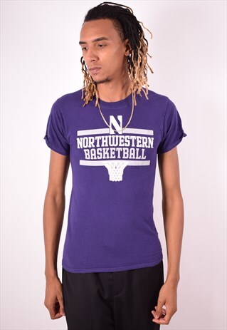 CHAMPION MENS VINTAGE NORTHWESTERN T-SHIRT TOP SMALL PURPLE