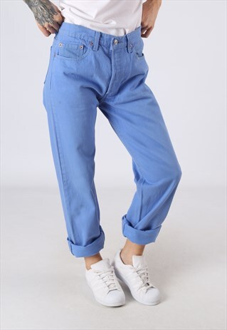 LEVIS 501'S DENIM JEANS BOYFRIEND HIGH WAISTED UK 12 (C83I)