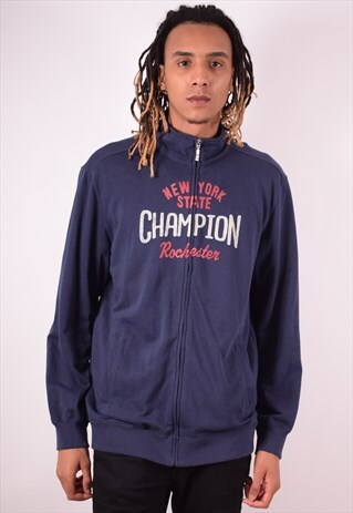 CHAMPION MENS VINTAGE TRACKSUIT TOP JACKET XXL BLUE 90S
