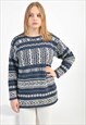 Vintage knitwear jumper in abstract print