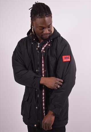 HELLY HANSEN MENS VINTAGE JACKET SMALL BLACK 90S