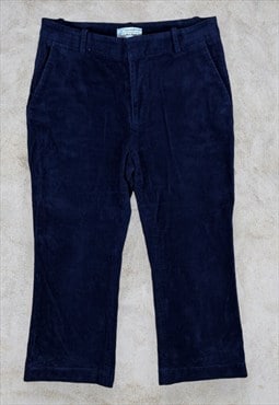 & Other Stories Cord Trousers Blue Flared UK 12 EU 40