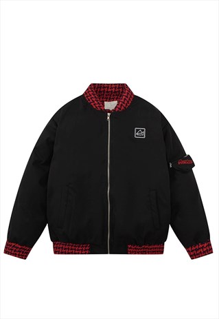 WINTER VARSITY JACKET CHECKED PADDED MA-1 BOMBER WINTER COAT