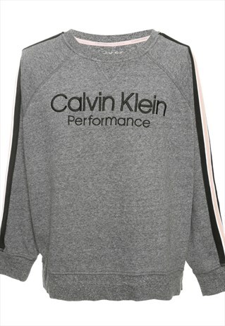 Vintage Grey Calvin Klein Printed Sweatshirt - S