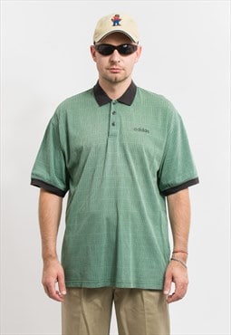 ADIDAS 90's polo shirt in green Vintage men size L/XL