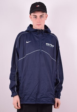NIKE MENS VINTAGE RAIN JACKET LARGE BLUE 90'S