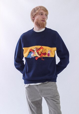 VINTAGE MENS DISNEY WINNIE POOH FLEECE SWEATSHIRT